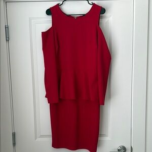 Fashion to Figure Red Cold Shoulder Sheath Dress